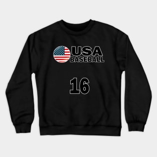 USA Baseball Number 16 T-shirt Design Crewneck Sweatshirt